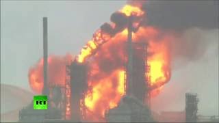 На нефтеперерабатывающем заводе в Новом Орлеане произошел сильный пожар