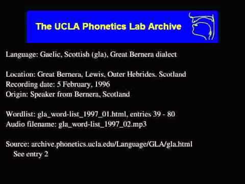 Gaelic, Scottish audio: gla_word-list_1997_02