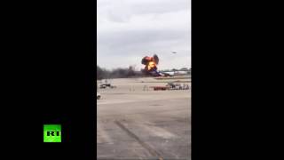 В аэропорту Флориды загорелся самолет FedEx