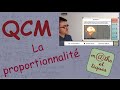 QCM  La proportionalit? - Troisi?me