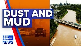 Dust, rain leave Melbourne a muddy mess | Nine News AustraliaDust, rain leave Melbourne a muddy mess | Nine News Australia