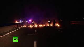 Сторонники независимости Каталонии подожгли баррикады на автотрассах (22.02.2019 08:28)