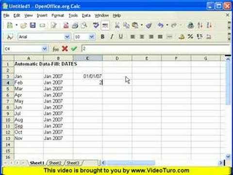 OpenOffice Calc Autofill Dates