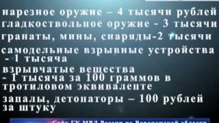 скупка оружия у населения Воронежской области. расценки