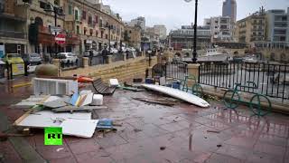 Рыбный день: на Мальту обрушился мощный шторм (25.02.2019 15:30)