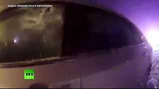 Спасение от первого лица: в США полицейский вытащил женщину из горящей машины