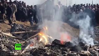 Видео с места падения самолётов ВВС Индии, сбитых Пакистаном (27.02.2019 21:19)