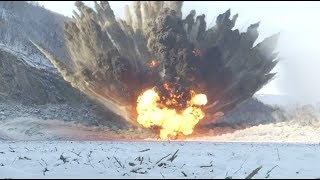 Самый мощный управляемый взрыв на Бурейском водохранилище попал на видео (29.01.2019 16:54)