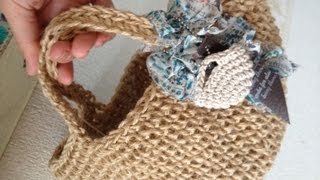 ♥️手編み♥️麻紐バッグ♥️ハンドメイドバッグ♥️カゴバック♥️ Decorating a market bag woven with hemp string ♪ Handmade