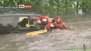 Iowa Floods: Dramatic Rescue Of Toddler