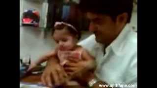 Cute Little Anoushka plays with Ajith and Shalini - Exclusive