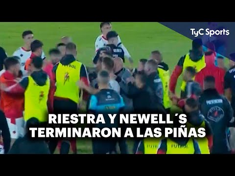 La pelea entre los planteles de Riestra y Newell's en Paraná
