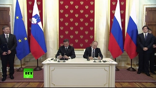 Пресс-конференция Путина и президента Словении по итогам переговоров