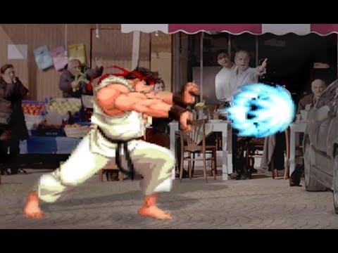Ryu destruye un auto real Ryu destruye un auto real