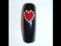 Nail tutorial Lady Gaga Poker Face - St. Valentine's Heart-shaped nail decoration