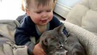Cute Baby with her Cat