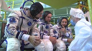 Первая тренировка экипажа ТПК "Союз МС-05"