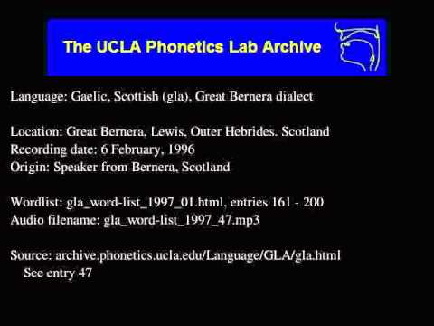 Gaelic, Scottish audio: gla_word-list_1997_47