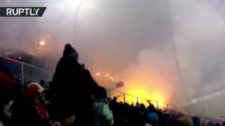 Фанаты подожгли стадион «Открытие-Арена» во время матча «Спартака» и ЦСКА