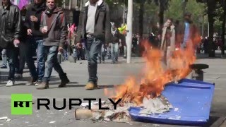Студенческие протесты в Нанте закончились столкновениями с полицией