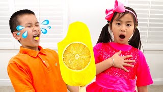 Jannie Pretend Play Making Real Healthy Popsicle Ice Cream with Fruits and VegetablesJannie Pretend Play Making Real Healthy Popsicle Ice Cream with Fruits and Vegetables