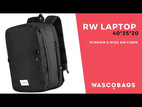 Рюкзак для ручной клади 40x25x20 черный (Wizz Air / Ryanair)  Wascobags