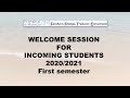 Image of the cover of the video;Video welcome session for Incoming Students 2020/21