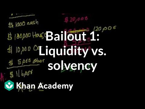 Bailout 1: Liquidity vs. Solvency