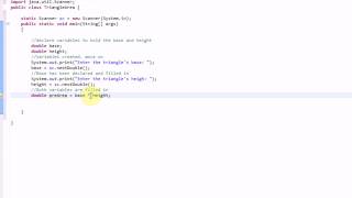 Learning Java: Part 3: Sample Application: Finding the area of a Triangle