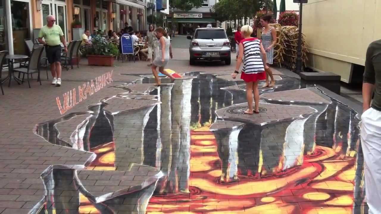 3d Lava Street Art By Vanessa And Lydia Hitzfeld Street Art 3d Street Art 3d Chalk Street Art