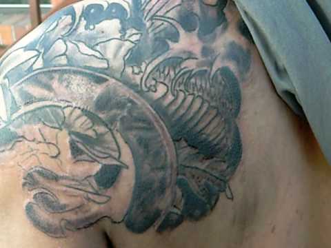 Cover up tattoo in progress Cover up tattoo in progress