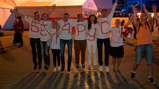 Болельщики сборной Беларуси благодарят команду за достойное выступление на турнире