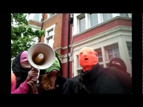 Free Pussy Riot at the Russian Embassy in London 23rd April 2012 Video 