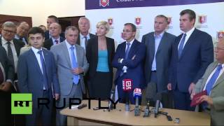 Пресс-подход Аксенова и Мариани в связи с визитом французских парламентариев в Крым