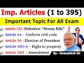 Important Articles of Indian Constitution Tricks  Articles 1 To 395  Important Articles Dewashish[1]
