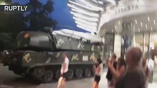 Момент наезда ЗРК «Бук» на здание в центре Киева попал на видео
