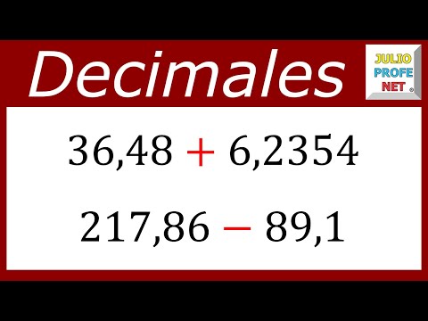 Suma y resta de números decimales