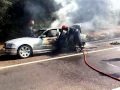 BMW en feu sur l'autoroute Casablanca