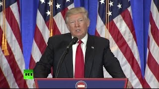 Первая пресс-конференция избранного президента США Дональда Трампа