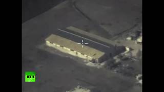 Видео ударов палубных истребителей Су-33 по позициям боевиков в Сирии