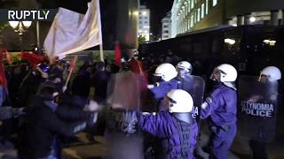 В Греции демонстрантов — противников визита Меркель разогнали слезоточивым газом