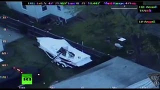 Съемка с вертолета операции ФБР по захвату Джохара Царнаева