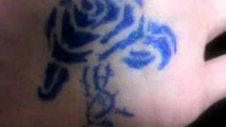 青い薔薇 フェイクタトゥー Blue Rose Fake Tattoo Youtube