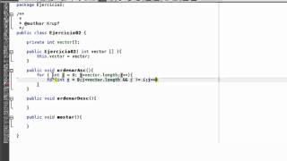 Tutorial 13 Java Parte 2 - Ejercicios, Ordenar vector de menor a mayor.mp4