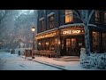 Snowy Jazz Cafe - Slow Jazz Music in Winter Coffee Shop Ambience for Stress Relief, Study, and Relax.360p