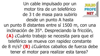 Problema sobre Trabajo y Potencia