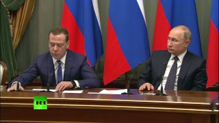 Путин говорит об испытаниях ракеты «Авангард» на встрече с правительством РФ
