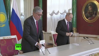 Путин и Токаев проводят пресс-конференцию по итогам переговоров (03.04.2019 21:57)
