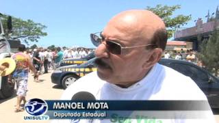 Manifestao em Laguna - Paralizao da Rodovia BR-101 contra o atraso das Obras da Ponte.