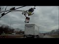 Camion percute une nacelle élévatrice Camion percute une nacelle élévatrice